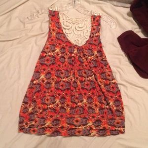 Cute tank top with open stitching on back